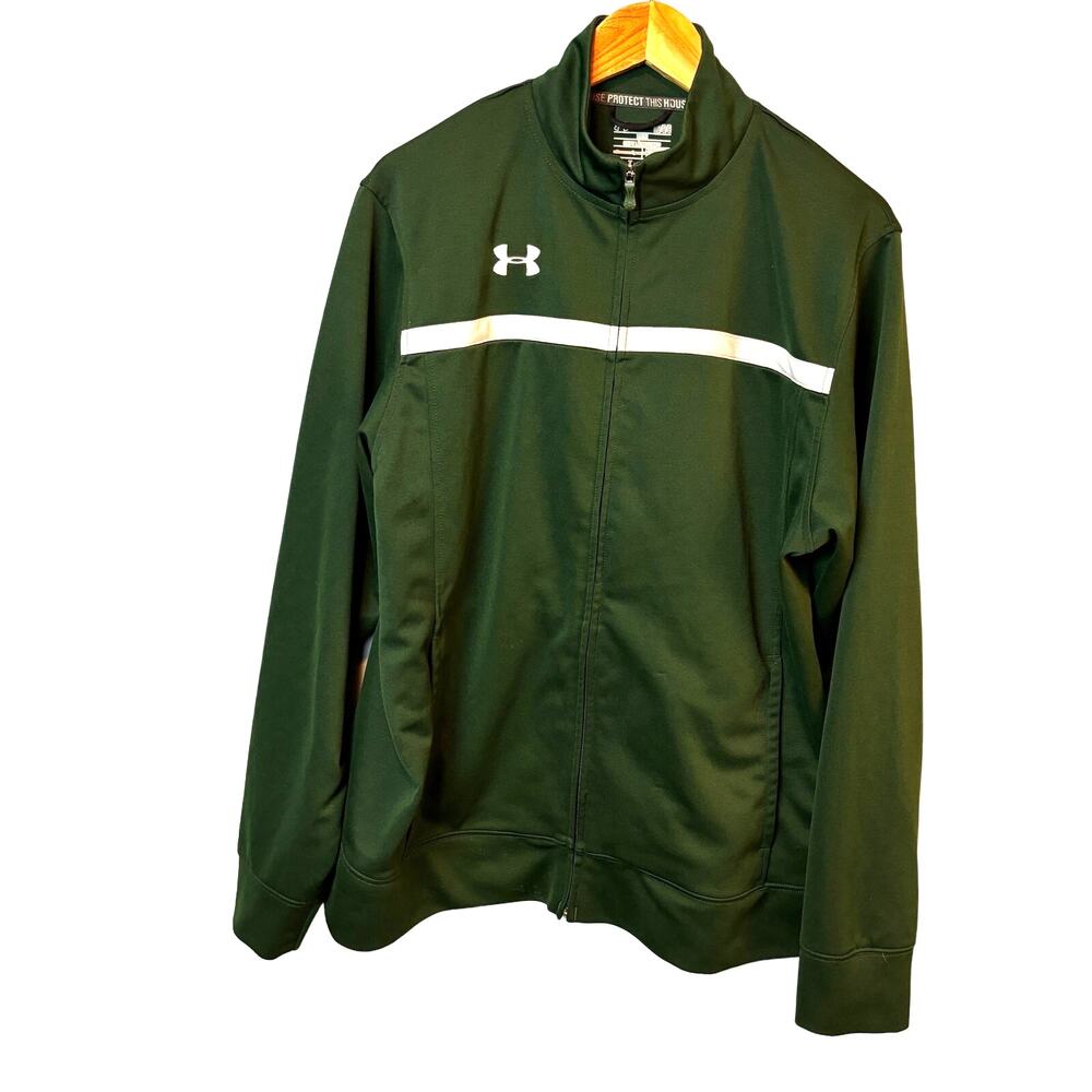 Under Armour Loose Coupe All Season Jacket Full Zip Large Green Track Jacket
